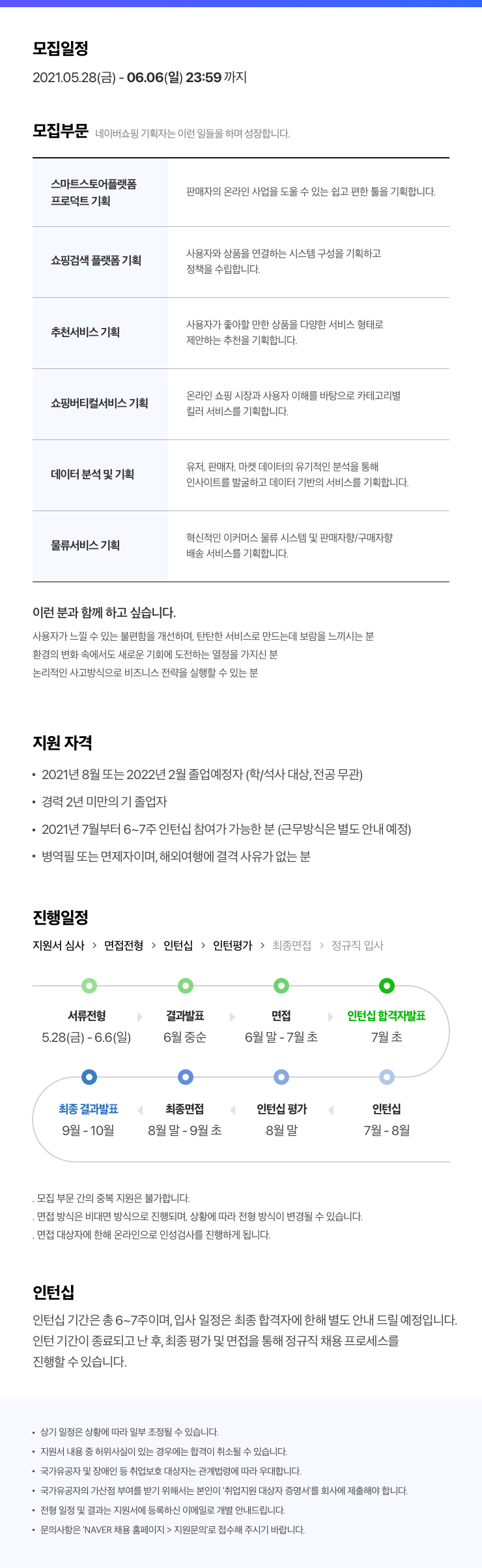 네이버쇼핑 하계 인턴모집 (채용연계형) #웹공고문.png