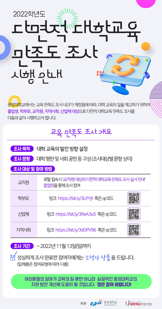 붙임 1. 2022 중앙대학교 다면적교육만족도 조사 포스터_1.jpg